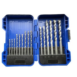 Sivitec Blue 15-Piece Masonry Drill Bit Set, Tungsten Carbide Tipped, Carbon Steel, with Storage Case