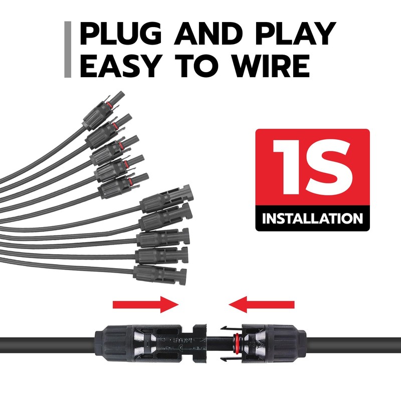HCOVTXR 1 Pair Solar Connectors Y Branch,1 to 5 Solar