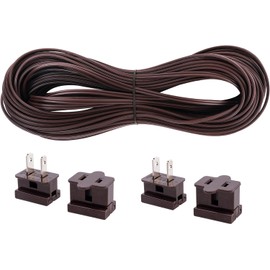 Erlandens SPT-1 Wire 100 Feet 18/2 Wire UL Listed Electrical Wire 18 Gauge 2pin Wire Hookup Cable Extension Wire Copper for LED Lighting Lamp, Brown