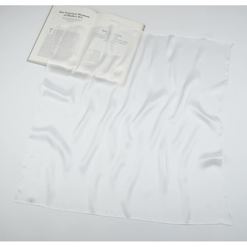 corciova White 35 x 35 Solid Color Square Silk Like