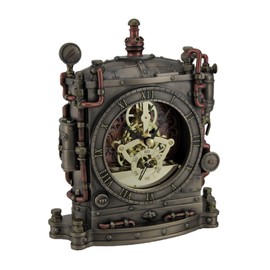 Resin Mantel Clocks The Grand Machine Steampunk Style Bronze Finished Mantel Clock 6.5 X 7.75 X 2.25 Inches Bronze