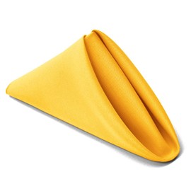 TableLinensforLess 17x17 Inch Polyester Cloth Napkins, Set of 6 (Dark Lemon)