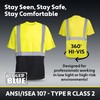 RUGGED BLUE Moisture Wicking High Vis Shirt, ANSI Class 2