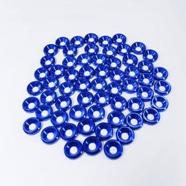 [60PCS] M3 Finishing Countersunk Washers, Anodized Aluminum Alloy, Head Washers Gaskets Cup Shim for Screw RC/FPV/PC/Drone/Mechanical Accessories Parts, Blue