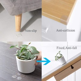 BRAVESHINE Double Sided Adhesive Tape - 18PCS Removable Wall Mounting Gel Tape - Washable Transparent Tape for DIY Craft, Home Office Carpet Couch Cushion Gripping - Round 2 Inch