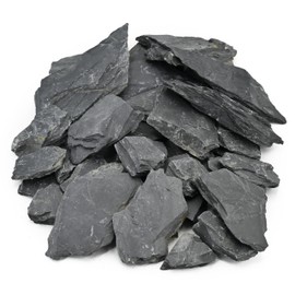Unocho Natural Slate Stone Reptile Basking Platform Rocks 20lb Tortoise Habitat Flat Rocks for Aquarium Amphibian Vivariums Paludarium Garden Landscaping and Model Railroad(2-8 inches)