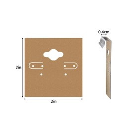 Kraft Paper Color Clamshell Hanging Brown Paper Earrings Display Card 2 x 2 inches