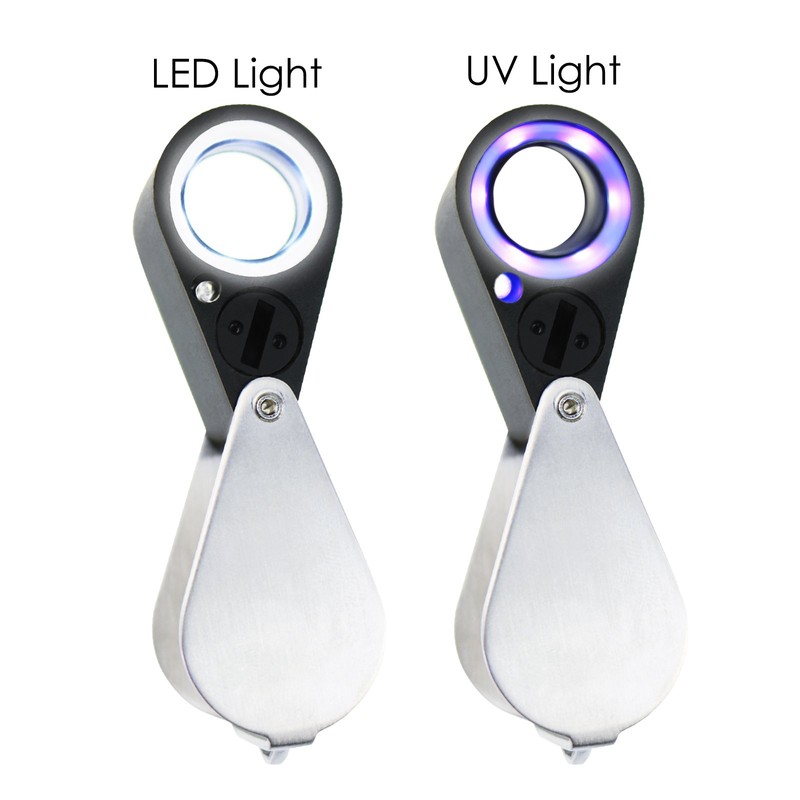 30x Magnifier Loupe Jewelry Jewelers Foldable Pocket Illuminated Magnifying Tool