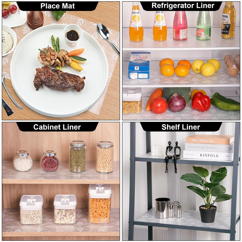 Cooyes Shelf Liner Drawer Liners, Shelf Liners for Kitchen Cabinets,