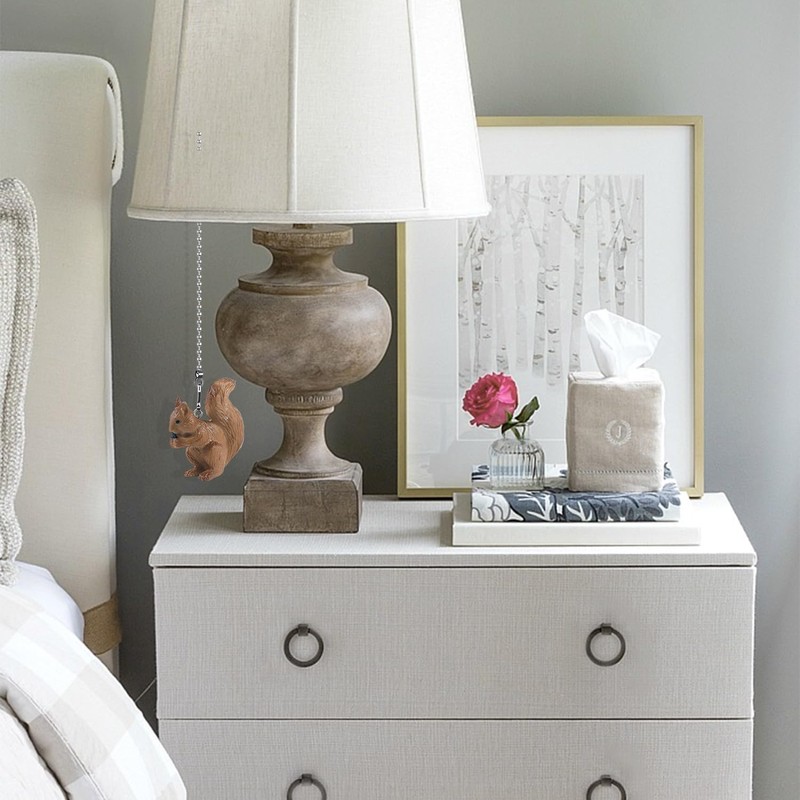 Dotlite Squirrel Ceiling Fan Pull Chain,Cute Realistic Squirrel Animal Fan