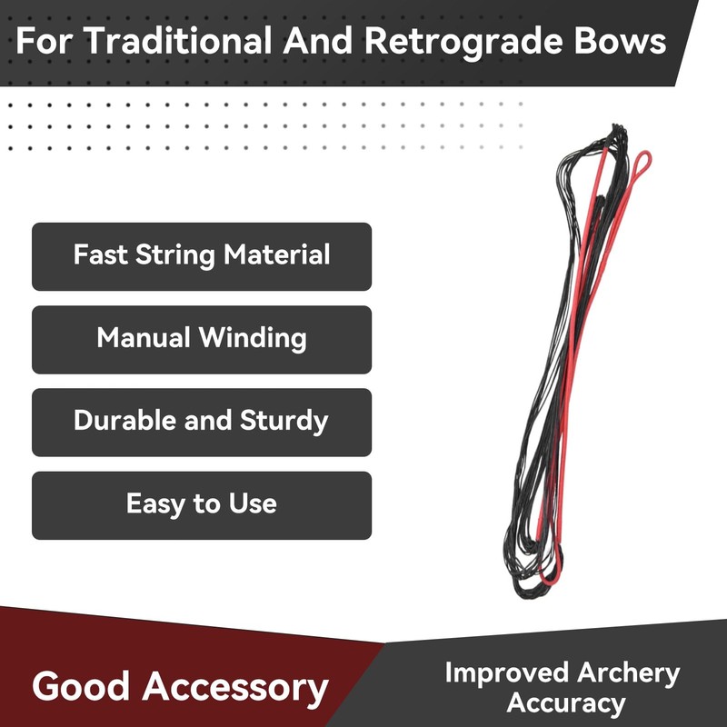 Agatige Recurve Bow String, 12 Strands Traditional Bow String Replacement,