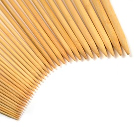 LIHAO 36 Pcs Bamboo Knitting Needles Set Single Point (18 Sizes from 2.0mm to 10.0mm)