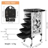 Salon Trolley Cart on Wheels, Multifunction 5 Drawer Hair Stylist