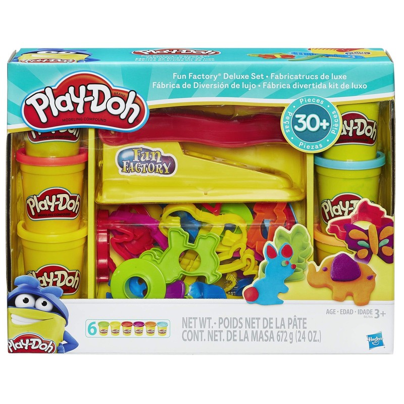 Play-doh Fun Factory Deluxe Set, 31 Tools & 6 Cans,
