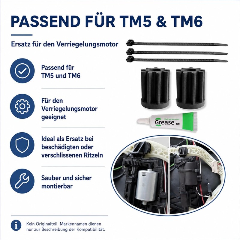 GEMMER Set pignone adatto per Thermomix TM5 TM6, 2 ingranaggi