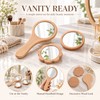 Wooden Hand Mirror for Makeup & Grooming – Portable Handheld