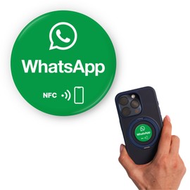 Whatsapp NFC Sticker Pack of 2 - Share Chat, Appointments & Groups Instantly - Programmable & Contactless - 3 cm Diameter - For Studios, Shops & Events