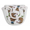 Anfang Mallet Magnetic Putter Cover with Bear Embroidery (White)