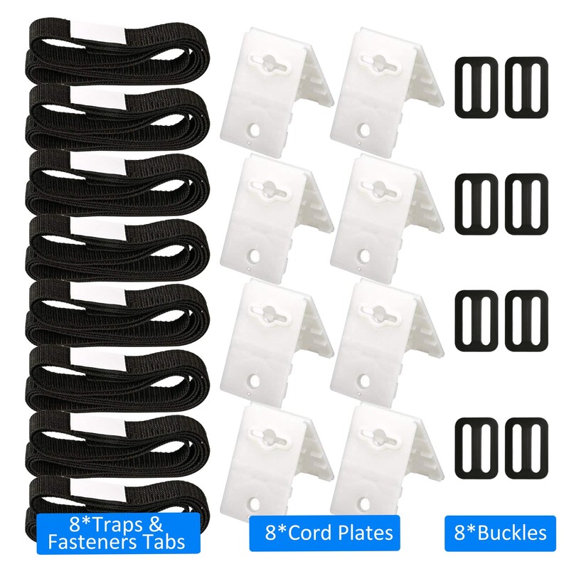 Retaining straps, set of 8 fastening straps and clips, attachment