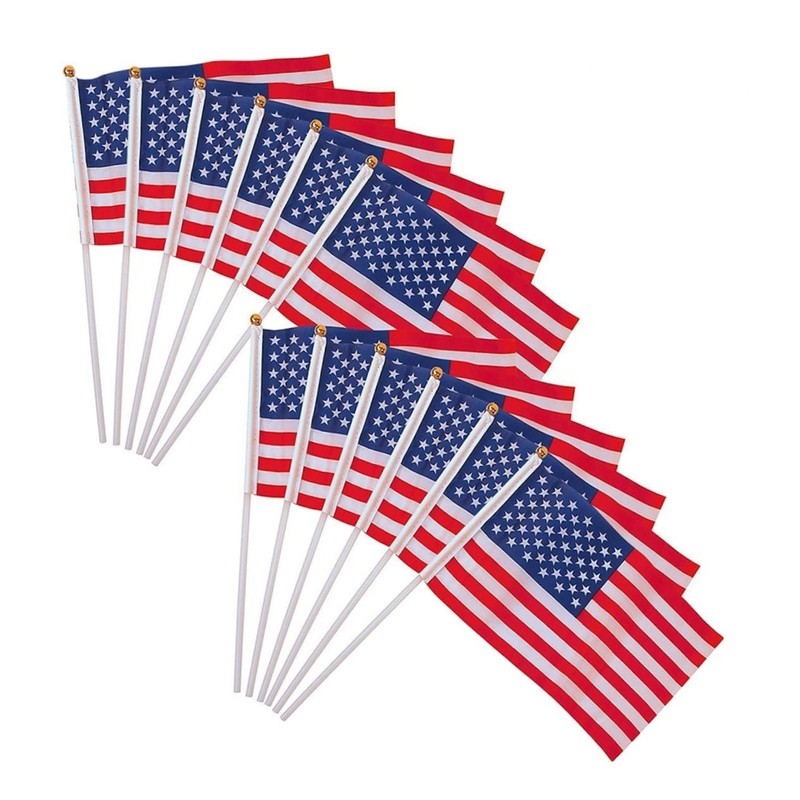 Abaodam Hand Waving American Flags Mini Us Flags on Sticks