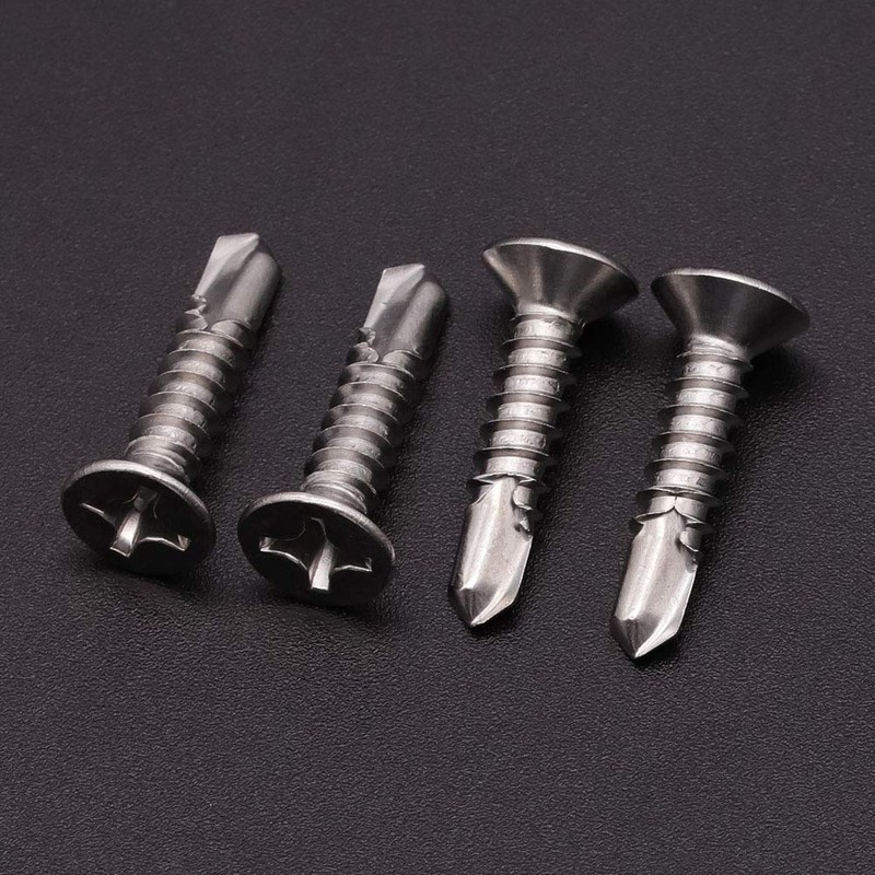 #10 x 3/4" Phillips Flat Head Sheet Metal Screws, Stainless