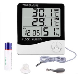 ThreeH 4 Pack Temperature Humidity Monitor Indoor Outdoor Digital Hygrometer Thermometer for Home Fish Tank Measure in Fahrenheit/Celsius