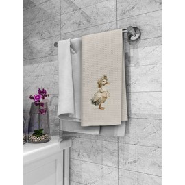 Dibor Vintage Moody Duck Kitchen Towels Dishcloth Set of 2, Farm Animal Decor Dish Towels, Coquette Duck Gifts for Women Decorative Dish Towel Hand Tea Towel for Bathroom Kitchen, 16x24 in