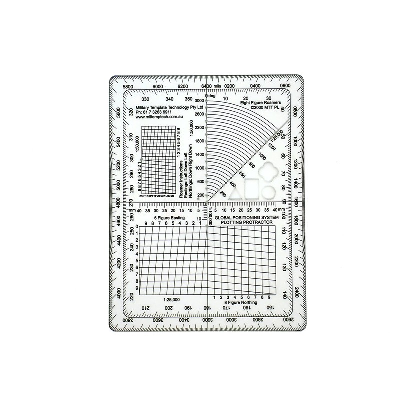 MTT PL - GPS Plotting Protractor for Military map Marking,