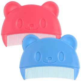 DOITOOL 2pcs Baby Hair Combs, Cute Bear Shaped Fine Tooth Combs for Cradle Cap and Dandruff, Portable Baby Hair Grooming Comb for Newborns and Toddlers, Multi-Colour