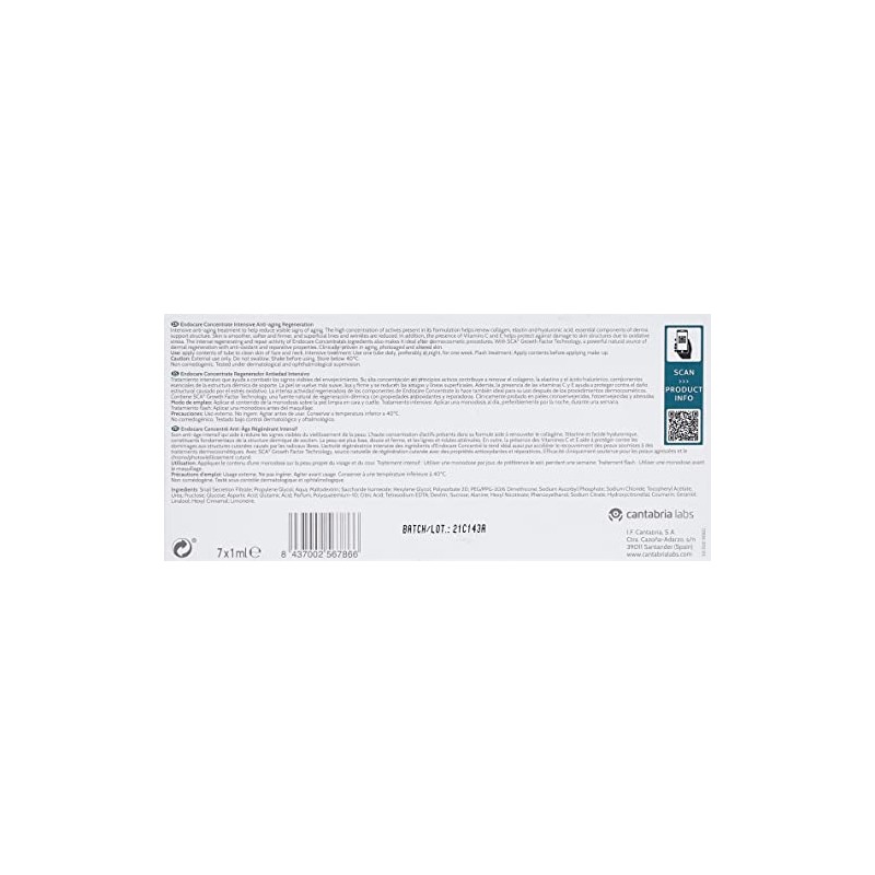 Cantabria LABS Endocare Facial Treatment 7 x 1 ml Anti-Ageing
