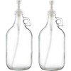 Half Gallon Glass Pump Dispenser Bottle, Large Jug with Pump