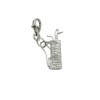 Sterling Silver Golf Bag Charm With Lobster Claw Clasp, Charms