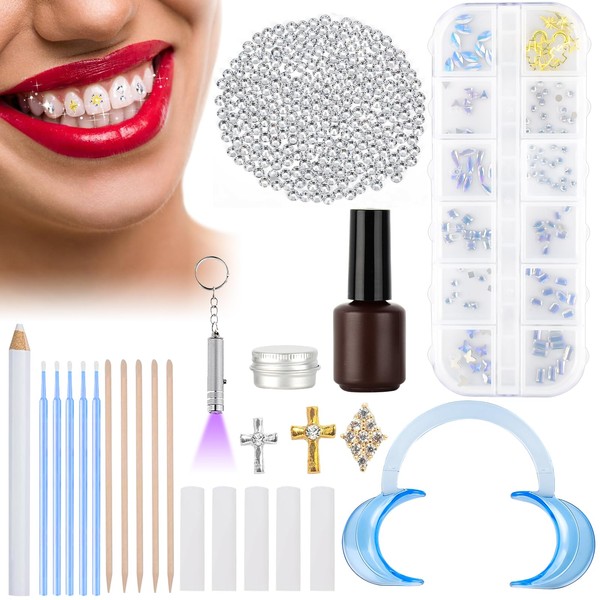 ZEVOFIUR DIY Tooth Gem Kit Tooth Jewellery Set Y2K Trendy