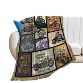 Motorcycle Blanket Gifts for Men and Women Throw Blanket for Couch Sofa Bed Plush Throw Fleece Blanket Soft Cozy Bedding for Kids and Adults Bedroom Size 60"x50"