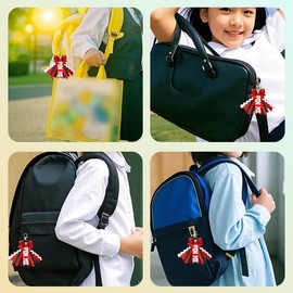 Pin Me Cheer Ribbon for Volleyball Bag Charms for Girls Women Cheerleader Mini Bow Keychains Glitter Red Bow Keychain for Car Keys Keychain for Handbag Backpack Accessories for Purses Cheer Bag Stuff