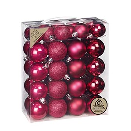 Christmas Baubles Plastic 4 cm - 5 cm Set of 44 Christmas Tree Baubles (Berry Kiss)