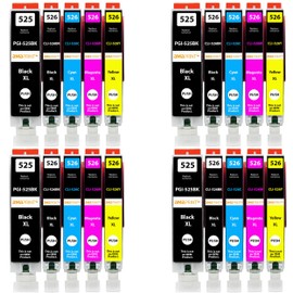 Amaprint 20 XL Cartridges Compatible with Canon PGI 525 CLI 526 Suitable for Pixma IP4850 IP4950 IX6550 MG5140 MG5150 MG5240 MG5250 MG5300 MG5340 MG5350 MX715 MX888 5 MX899 5 US