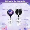 TIESOME ID Badge Holder with Retractable Lanyard, Butterfly Plastic Card