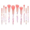 10 Pcs El Cristal Brochas De Maquillaje Profesional Set Color Rosa