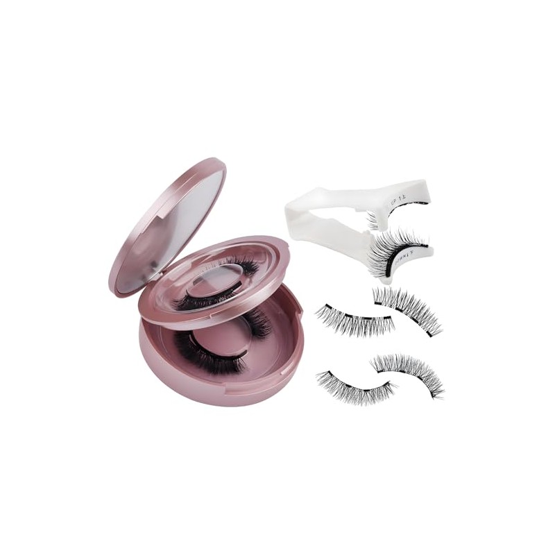 MOTIBACK Doppellagige magnetische Wimpern-Weiß-24P+K7