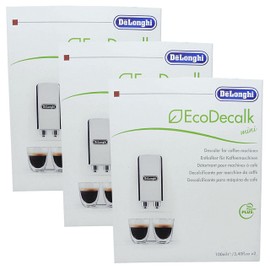 DeLonghi Eco Decalk Mini 2 x 100 ml for Fully Automatic Coffee Machines, Espresso Machines, Filter Coffee Machines, Steam Cleaning Devices and Steam Ironing Stations, Pack of 3