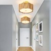 Giutna Rattan Ceiling Light Fixtures Flush Mount,3-Light Boho Light Fixtures