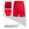 Jako Manchester 2.0 Women's Sports Shorts, red, 42-44