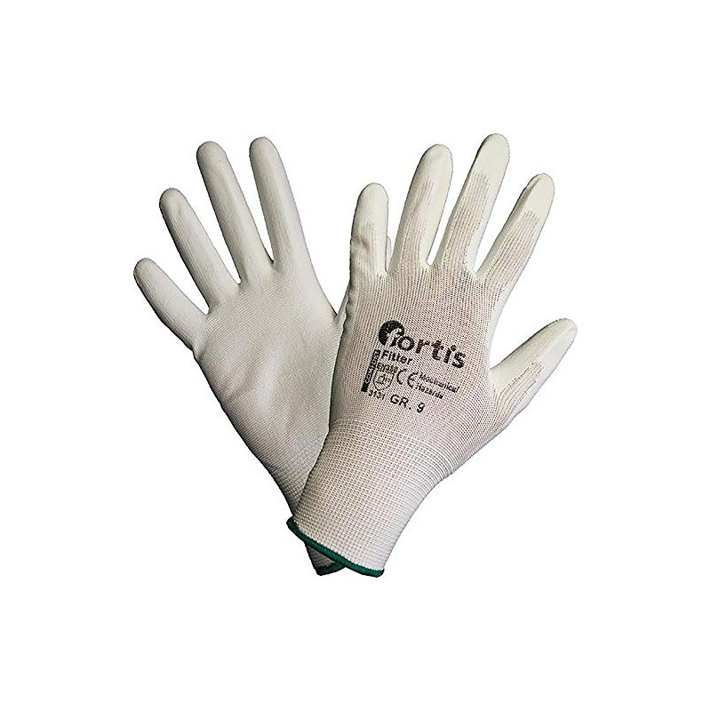 Fortis Fitter Glove PU Nylon Size 10 White