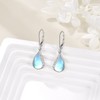 POPLYKE Tear Larimar Moonstone Leverback Earrings for Women Sterling Silver