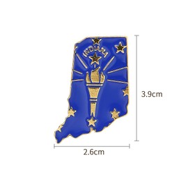 Indiana State Shaped Map Lapel Metal Pin Enamel Brooch Keepsake Beautifully Designed for Backpack Hat