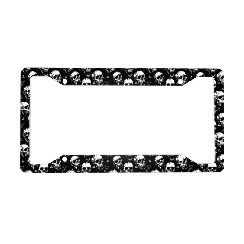 Skull License Plate Frame 2 Pack Accessories Cars Decor 12.3