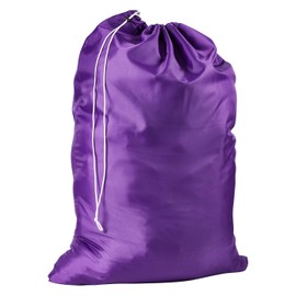 Nylon Laundry Bag - Locking Drawstring Closure and Machine Washable. These Bags will Fit a Laundry Basket or Hamper and Strong Enough to Carry up to Three Loads of Clothes. (Purple)