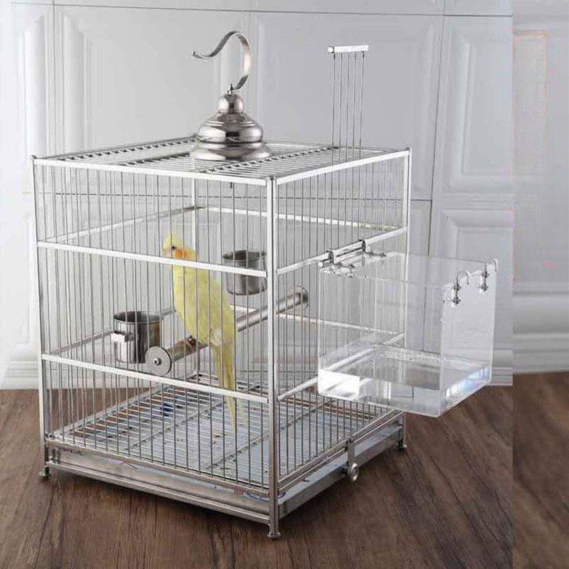 CuteHairy Transparent Acrylic Bird Bath Box with Hook,Thickened Hanging Water