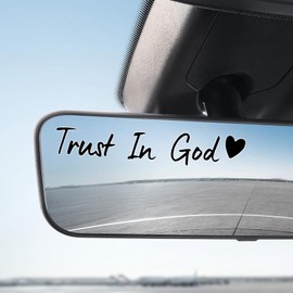 QKYS 4PCS Trust in God Rearview Mirror Stickers, Car Decal, Car Accessories Trust in God Mirror Decals, Auto Decals for Women, Fit for Motorcycle, Water Bottle, Tumbler (Black)